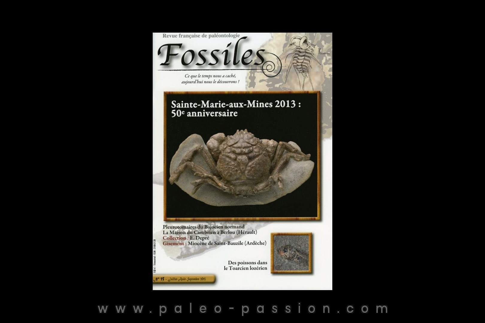 revue FOSSILES n°15 - juillet aout septembre 2013