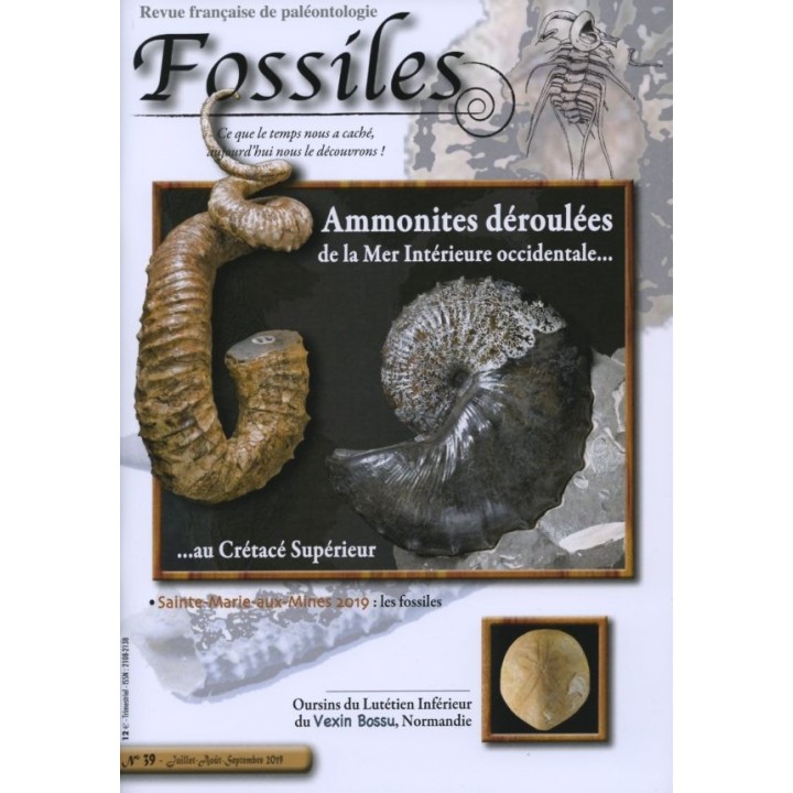 revue FOSSILES n°39 - juillet aout septembre 2019