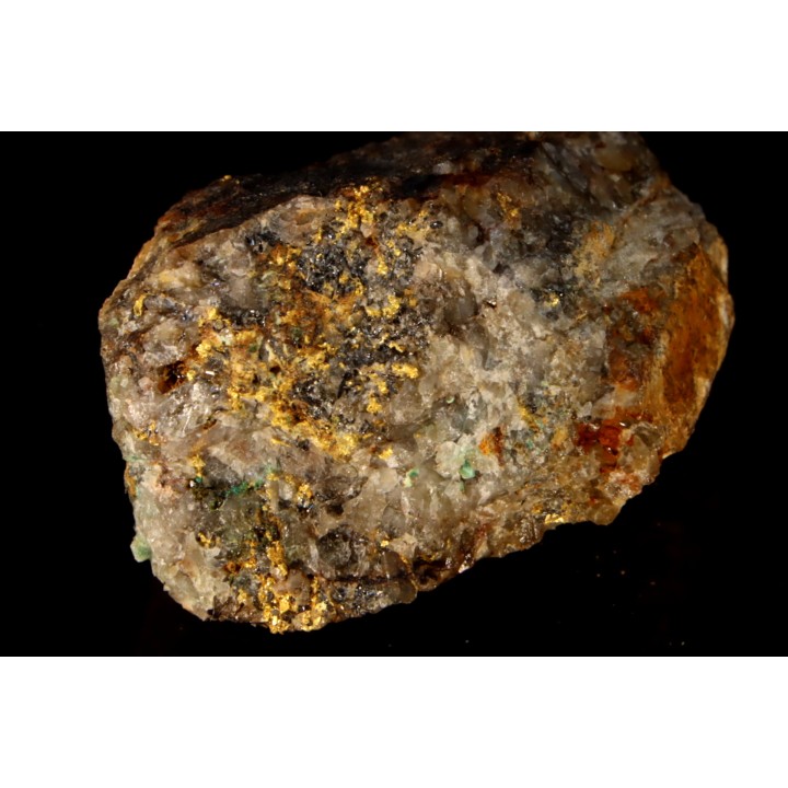 Or natif, Brannerite, Quartz, La Gardette Mine, FRANCE