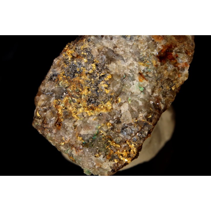 Or natif, Brannerite, Quartz, La Gardette Mine, FRANCE