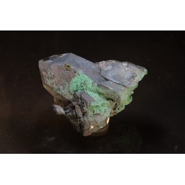 Malachite on smoky Quartz - Aouli, Mibladen, MOROCCO