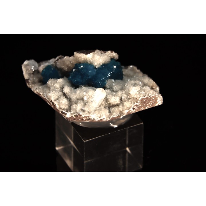 Cavansite sur stilbite - Wagholi, Poona, Maharashtra, Inde