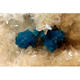 Cavansite sur stilbite - Wagholi, Poona, Maharashtra, Inde