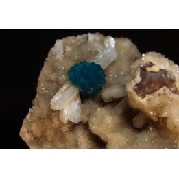 Cavansite sur stilbite - Wagholi, Poona, Maharashtra, Inde