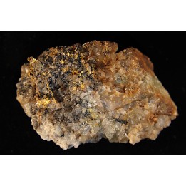 Or natif, Brannerite, Quartz, La Gardette Mine, FRANCE