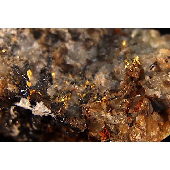 Or natif, Brannerite, Quartz, La Gardette Mine, FRANCE