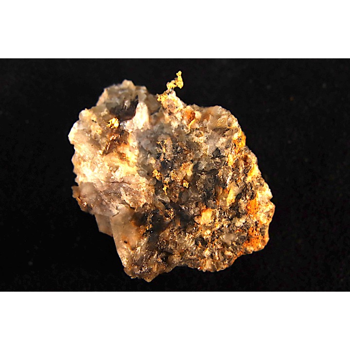Or natif, Brannerite, Quartz, La Gardette Mine, FRANCE