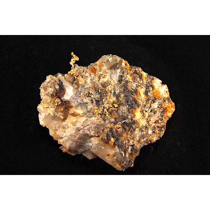 Or natif, Brannerite, Quartz, La Gardette Mine, FRANCE
