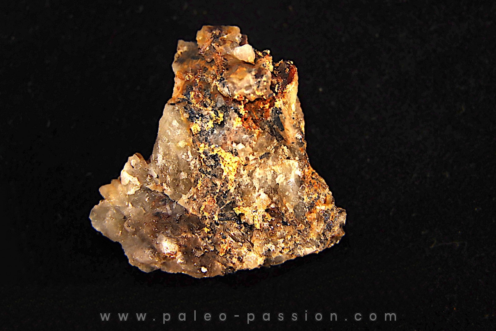 Or natif, Brannerite, Quartz, La Gardette Mine, FRANCE