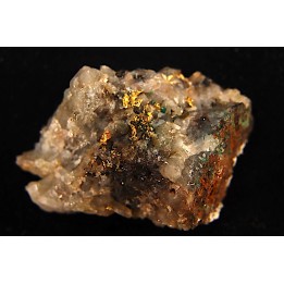 Or natif, Brannerite, Quartz, La Gardette Mine, FRANCE