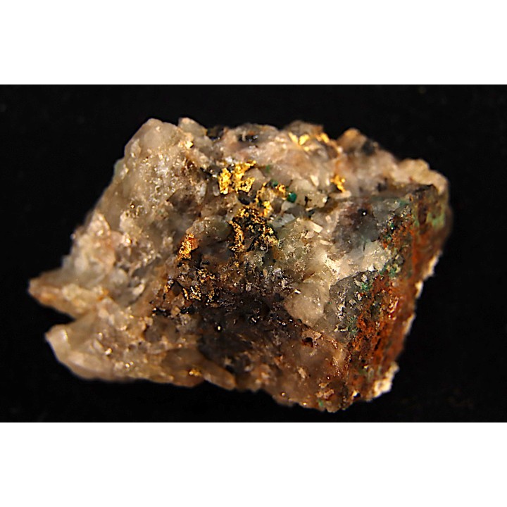 Or natif, Brannerite, Quartz, La Gardette Mine, FRANCE