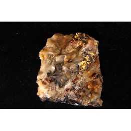 Or natif, Brannerite, Quartz, La Gardette Mine, FRANCE