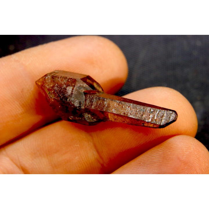 SCEPTER smoky Quartz Amethyst biterminé - Karur, Tamil Nadu, INDIA