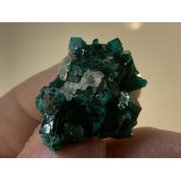 TOP! CALCITE on DIOPTASE  - Mindouli, RD Congo