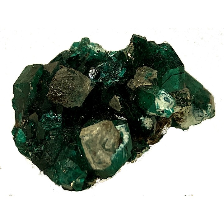 TOP! CALCITE on DIOPTASE  - Mindouli, RD Congo