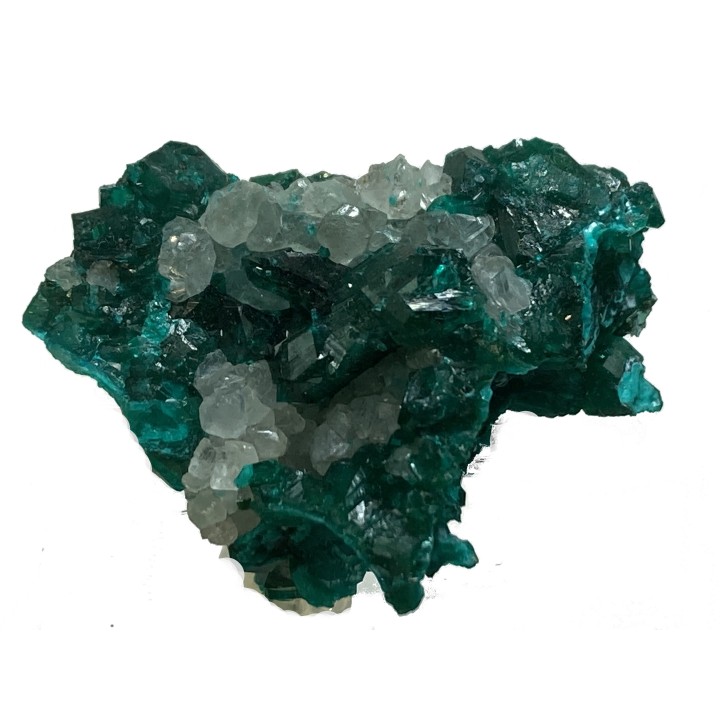 TOP! CALCITE on DIOPTASE  - Mindouli, RD Congo