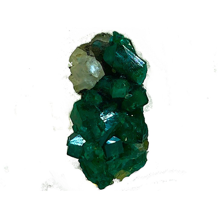 TOP! CALCITE on DIOPTASE  - Mindouli, RD Congo