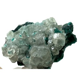 TOP! CALCITE on DIOPTASE  - Mindouli, RD Congo