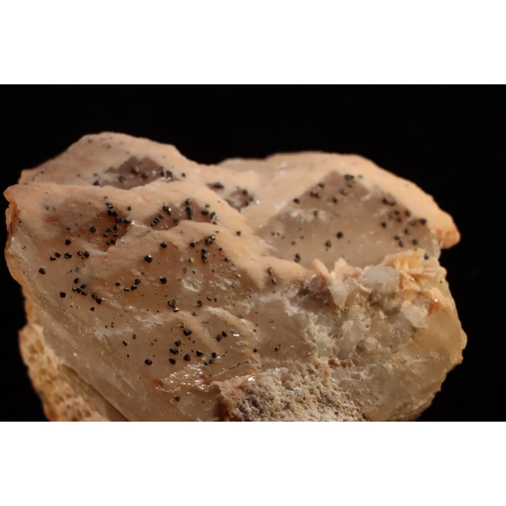pink Baryte and Chalcopyrite on galène - Oumjrane mine, Alnif area, Morocco
