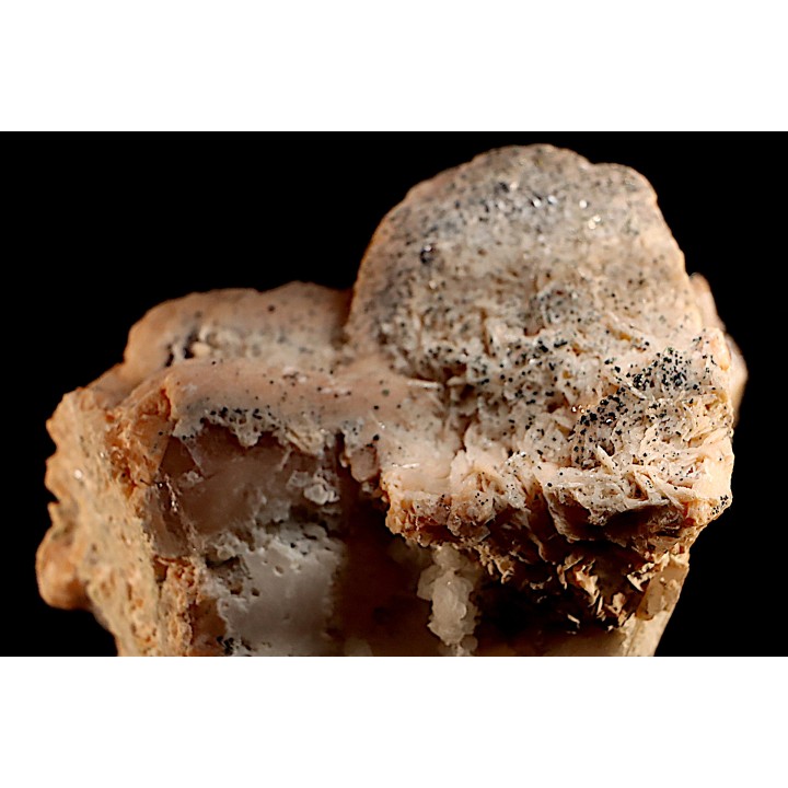 Baryte rose et Chalcopyrite sur galène - mine d'Oumjrane, région d'Alnif, Maroc