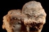 Baryte rose et Chalcopyrite sur galène - mine d'Oumjrane, région d'Alnif, Maroc