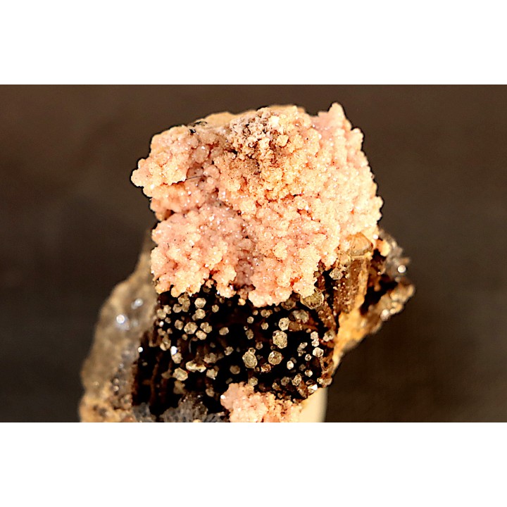 Rhodochrosite quartz and goethite - Chihuahua, Mexico