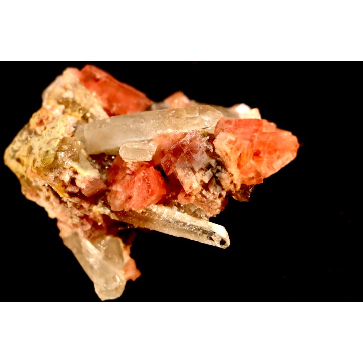 Rhodochrosite et quartz - Mine Santa Rosa, Cerro Verde Mine, Uchumayo District, Arequipa, PEROU