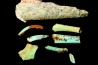 Lot d'os de mammifères pseudomorphosés en TURQUOISE odontolite - pléistocène - Potosi Mountain Nevada, USA