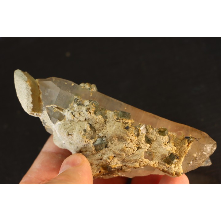 apatite sur quartz  Panasqueira, Portugal