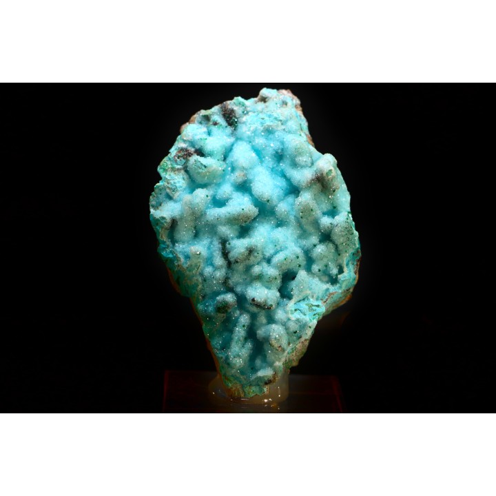 Quartz sur chrysocolle psm malachite psm  barytine   Mine de Tenke-Fungurume, Katanga, RD Congo