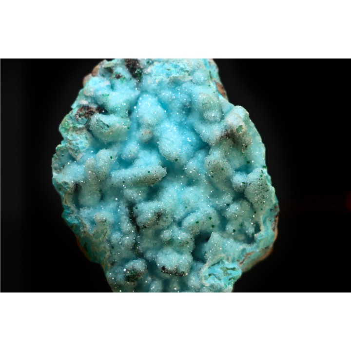 Quartz sur chrysocolle psm malachite psm  barytine   Mine de Tenke-Fungurume, Katanga, RD Congo