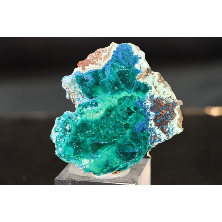 dioptase and plancheite  (cut and polish)  Mindouli, RD Congo