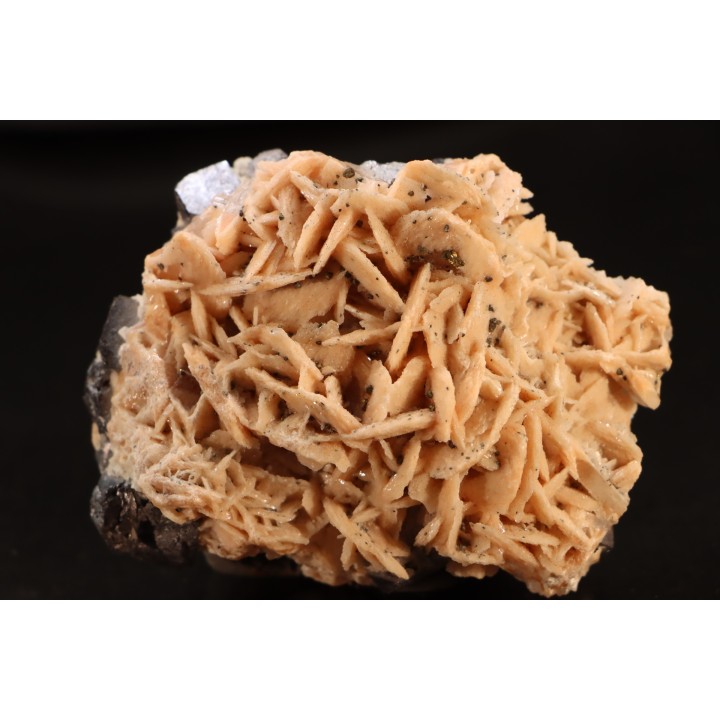 pink Baryte and Chalcopyrite on galène - Oumjrane mine, Alnif area, Morocco
