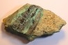 bois fossile avec  MALACHITE et CHRYSOCOLLE - portland formation - Lower Jurassique - Suffield, connecticut, USA