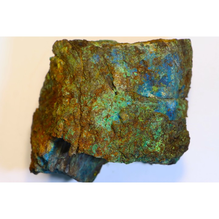 superbe bois fossile en azurite malachite