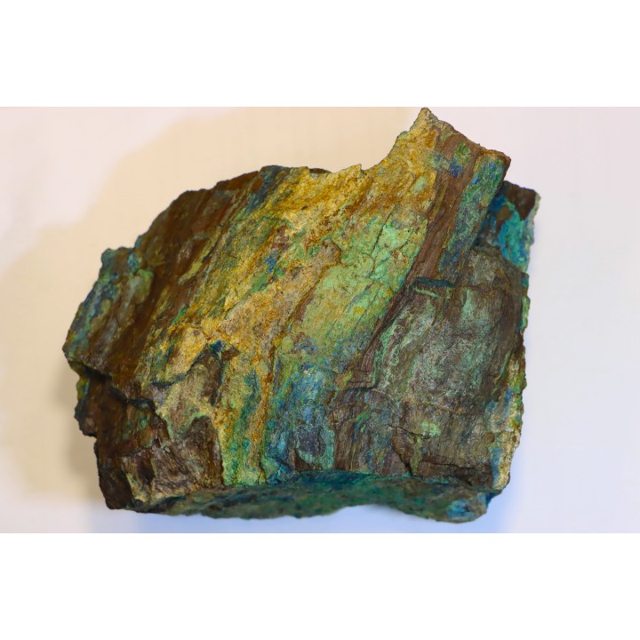 superbe bois fossile en azurite malachite