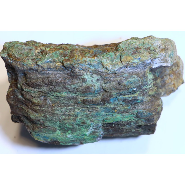 superbe bois fossile en azurite malachite