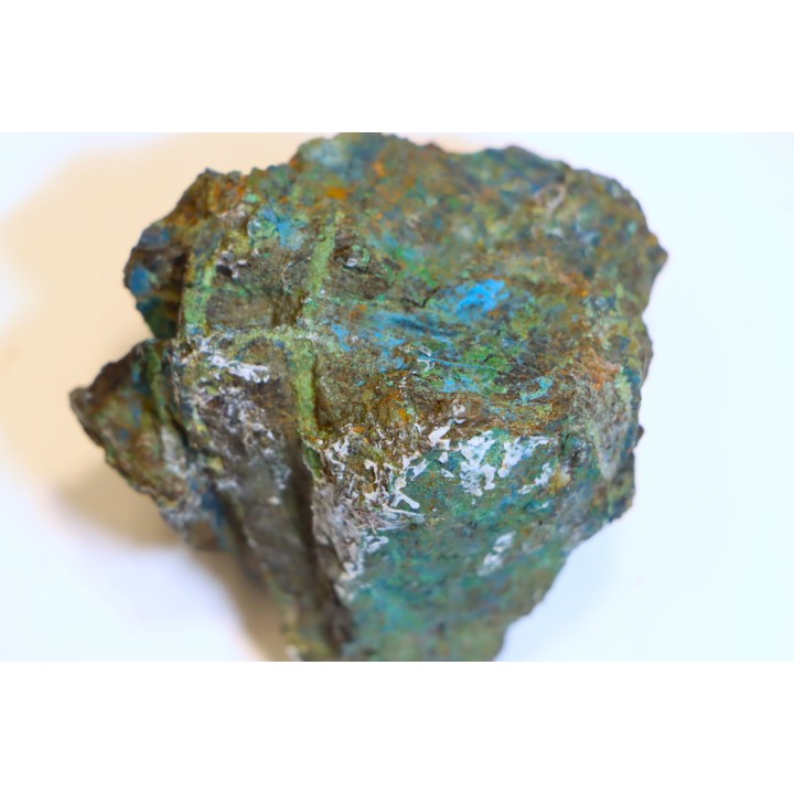 superbe bois fossile en azurite malachite