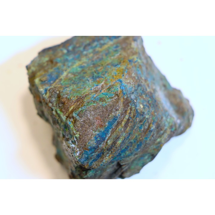 superbe bois fossile en azurite malachite