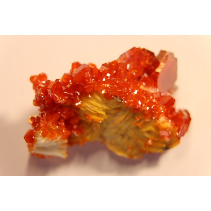 VANADINITE sur BARYTE- Mibladen, Maroc