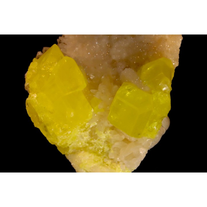 Souffre sur Calcite - Caltanissetta, Sicile, ITALIE