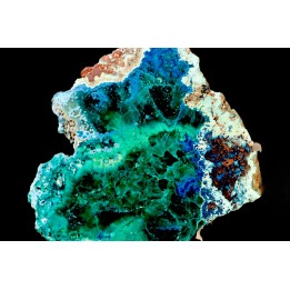 Belle dioptase et plancheite  sciée/poli  Mindouli, RD Congo