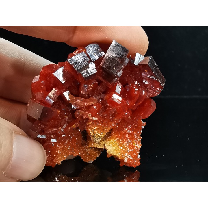 VANADINITE sur BARYTE// Mibladen, Morocco