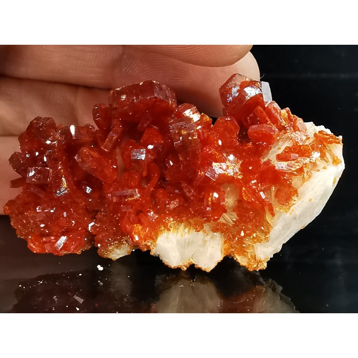 VANADINITE sur BARYTE// Mibladen, Morocco