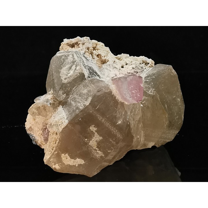 Tourmaline rubellite sur quartz  Pakistan