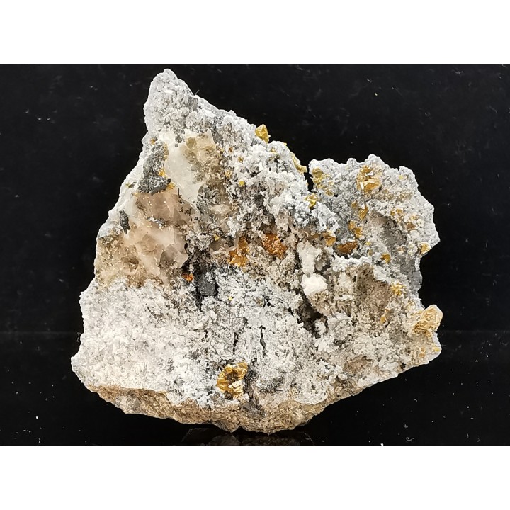sphalerites orange avec quartz  haus Rappolstein vein,  Sainte Marie Aux Mines, Alsace - FRANCE