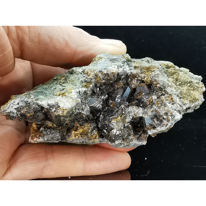 sphalerites orange avec quartz  haus Rappolstein vein,  Sainte Marie Aux Mines, Alsace - FRANCE