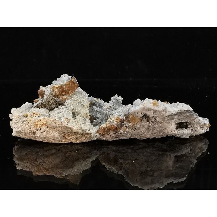 sphalerites orange avec quartz  haus Rappolstein vein,  Sainte Marie Aux Mines, Alsace - FRANCE