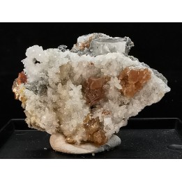sphalerites orange avec quartz  haus Rappolstein vein,  Sainte Marie Aux Mines, Alsace - FRANCE