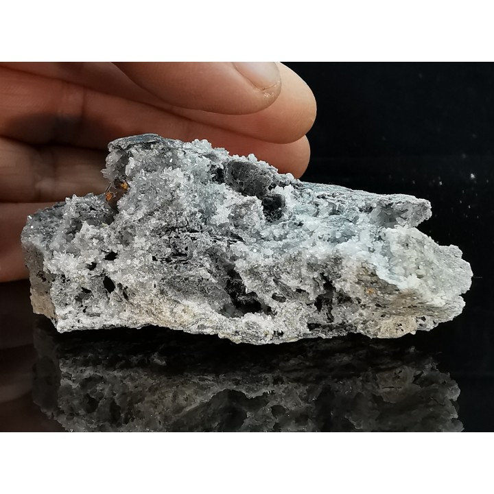 sphalerites orange avec quartz  haus Rappolstein vein,  Sainte Marie Aux Mines, Alsace - FRANCE